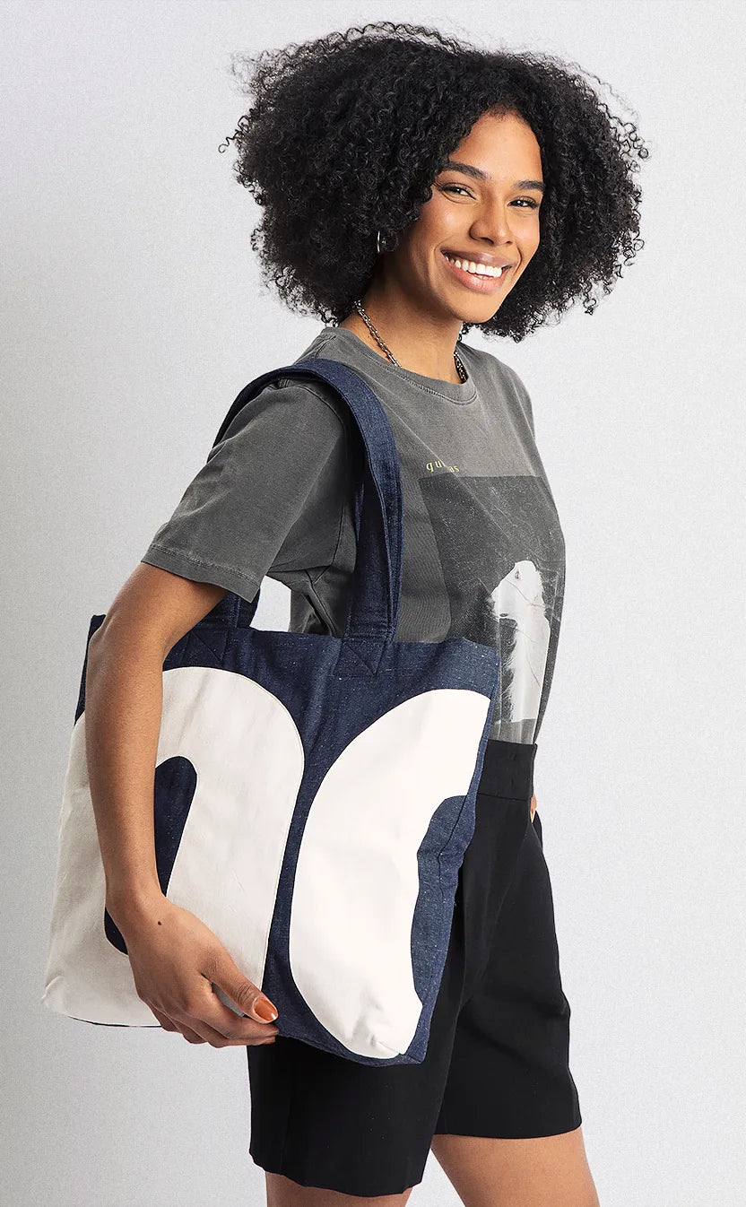 Bolsa Quase Poesia, tote, jeans – foto 6