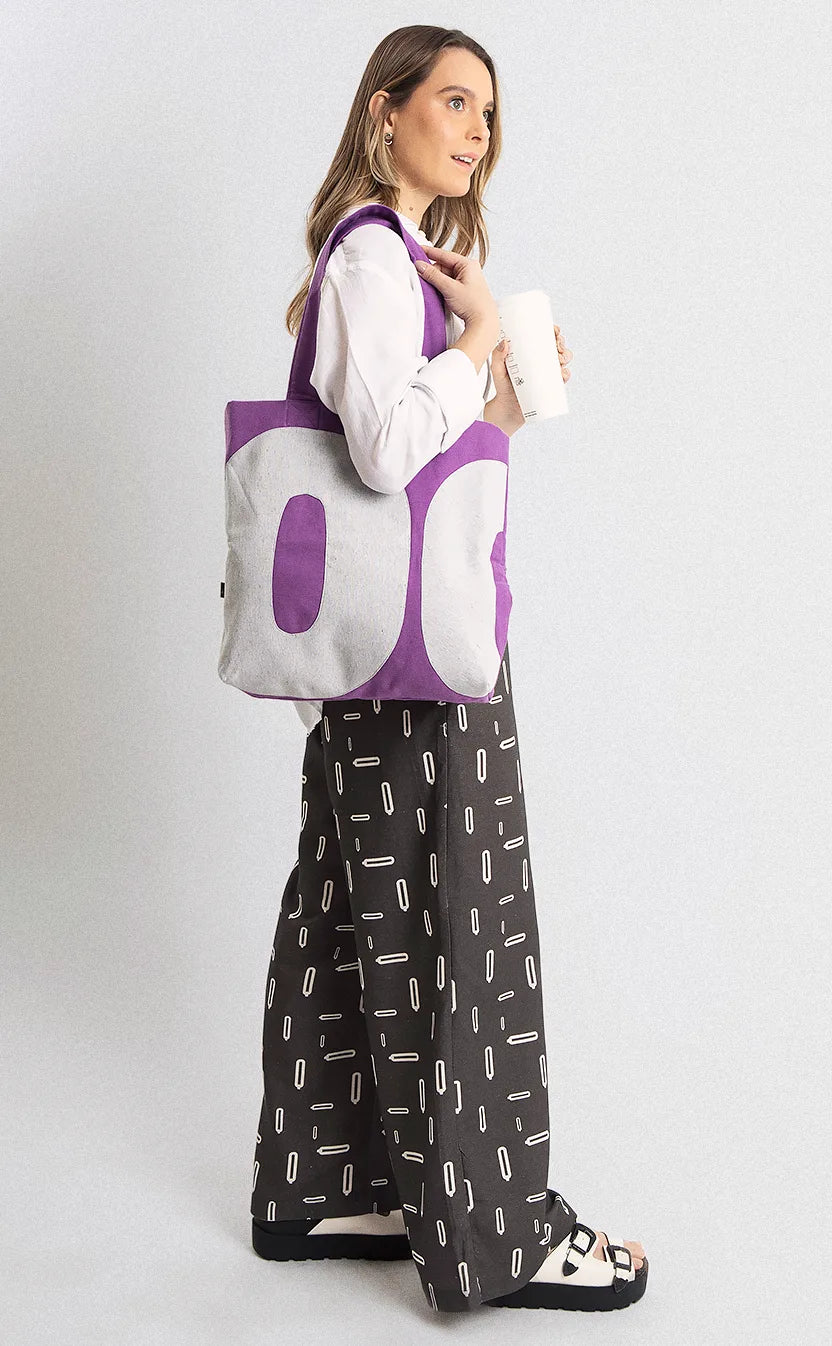 Bolsa Quase Poesia, tote, roxa – foto 1