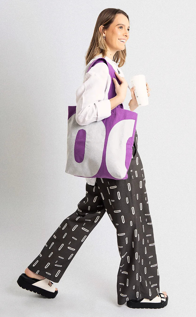 Bolsa Quase Poesia, tote, roxa – foto 6