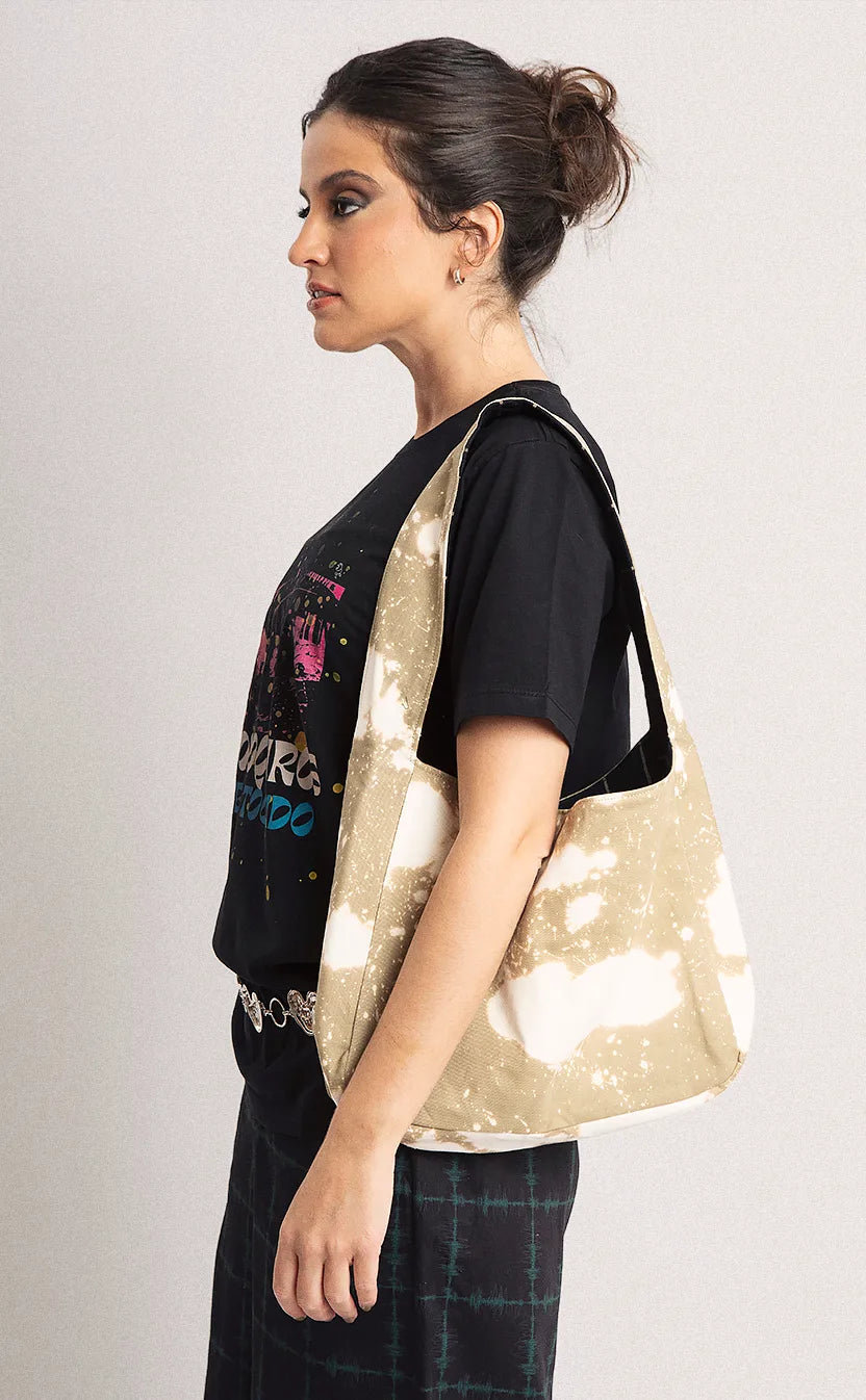 Bolsa Vivienne, shoulder, areia e azul-marinho – foto 1