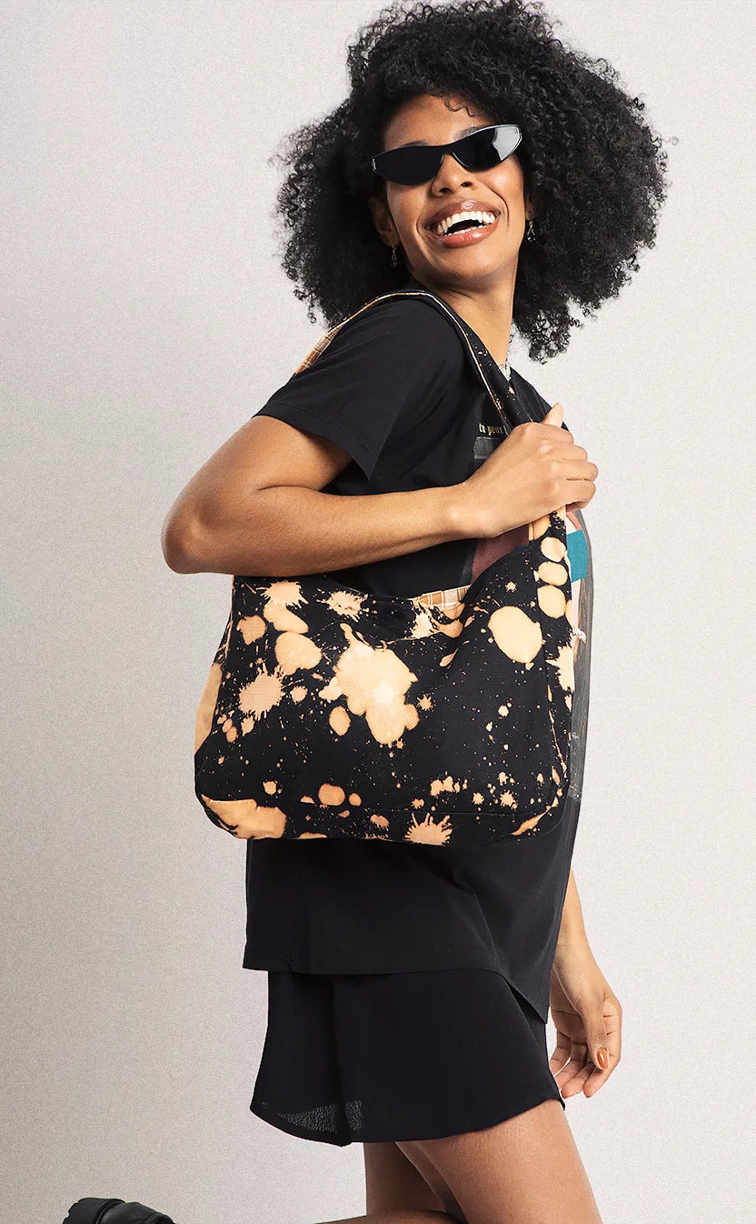 Bolsa Vivienne, shoulder, preta e marrom – foto 6
