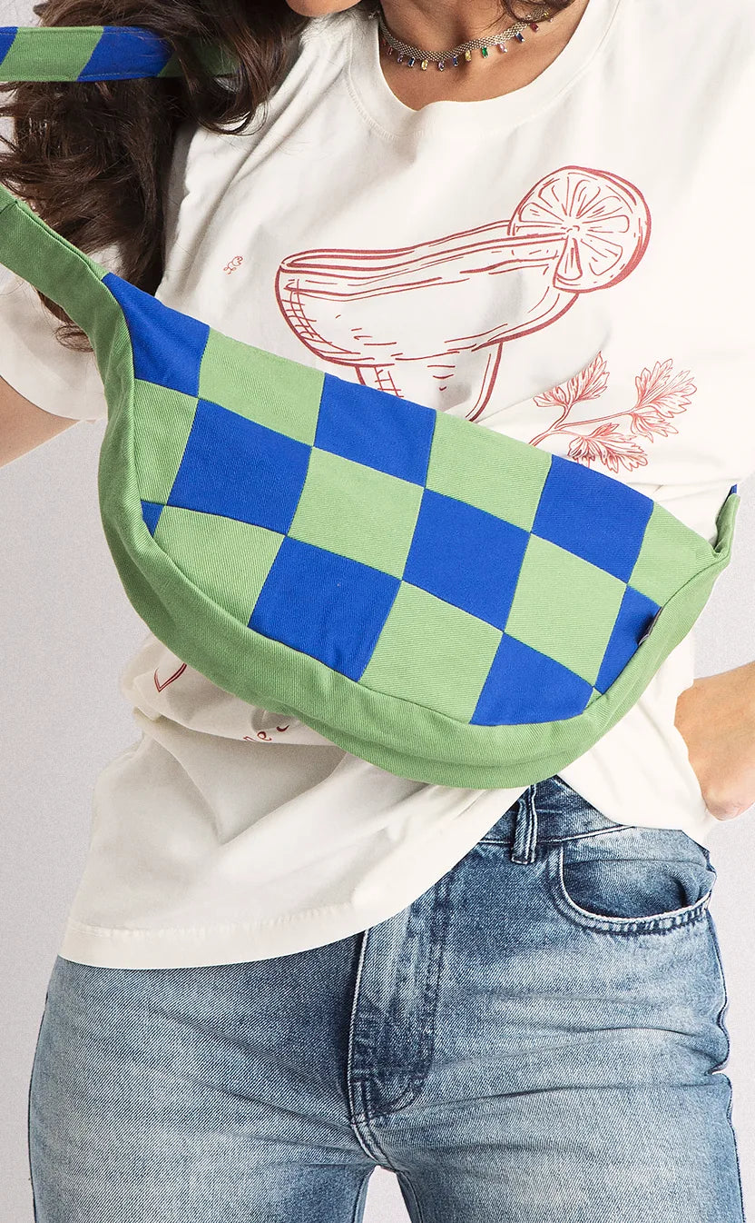 Bolsa Jogo de Tabuleiro, crossbody, verde e azul – foto 2