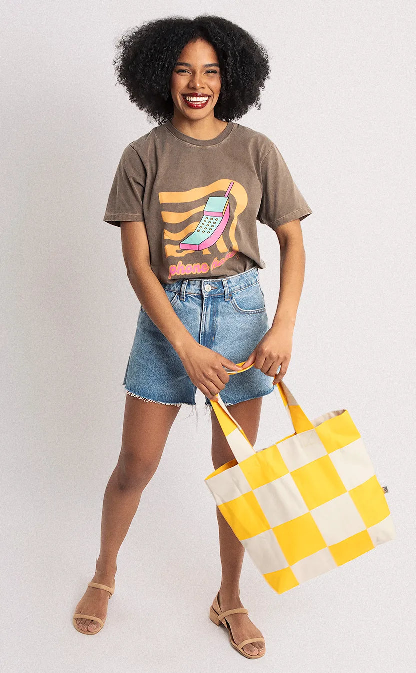 Bolsa Jogo de Tabuleiro, tote, amarela – foto 6