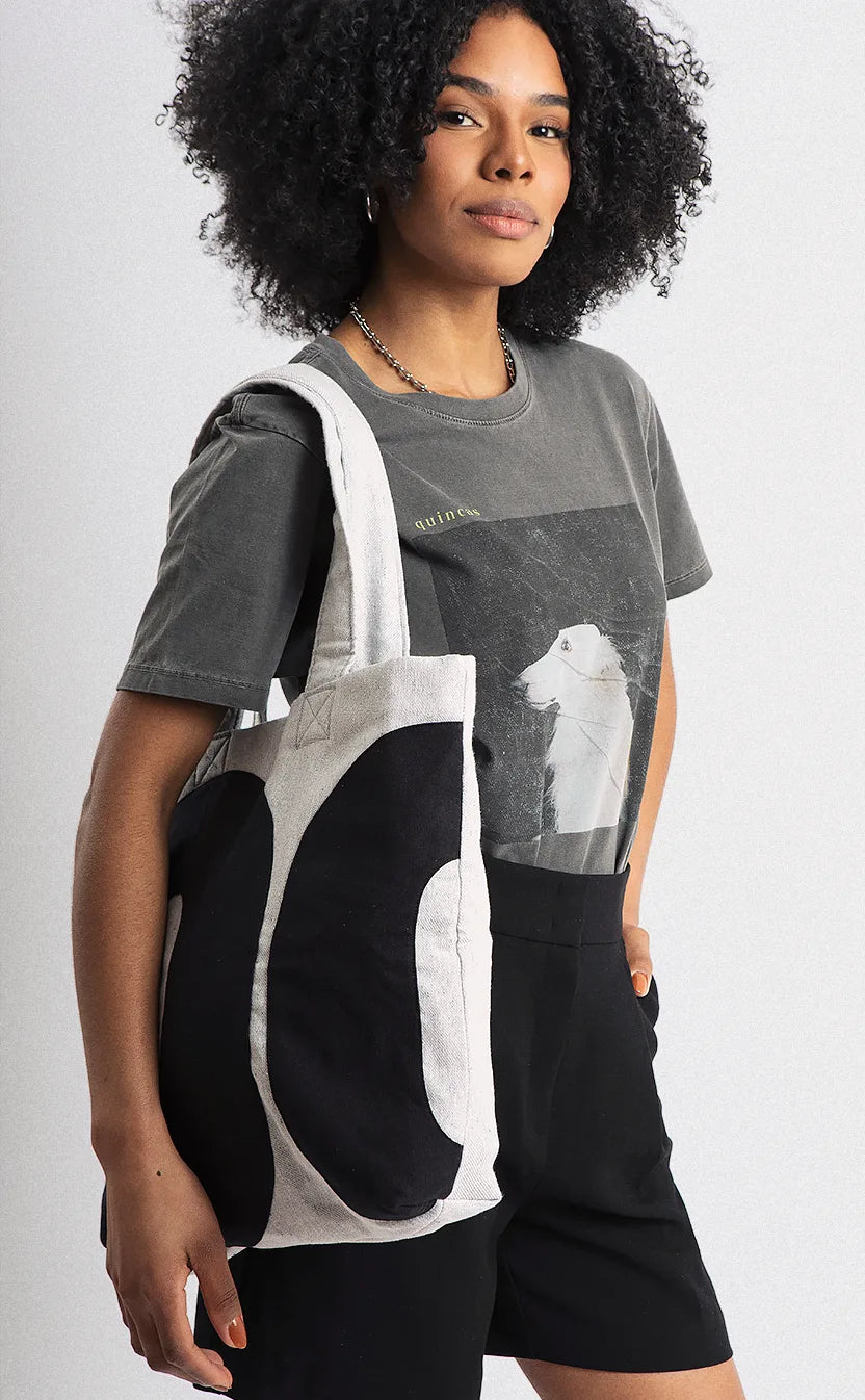 Bolsa Quase Poesia, tote, cinza – foto 6
