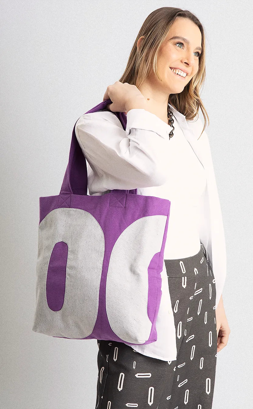 Bolsa Quase Poesia, tote, roxa – foto 2
