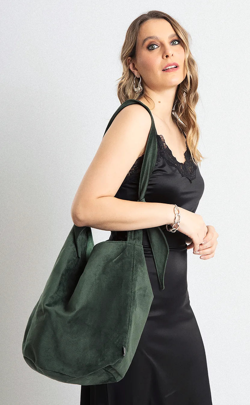 Bolsa Green Velvet, bucket – foto 1