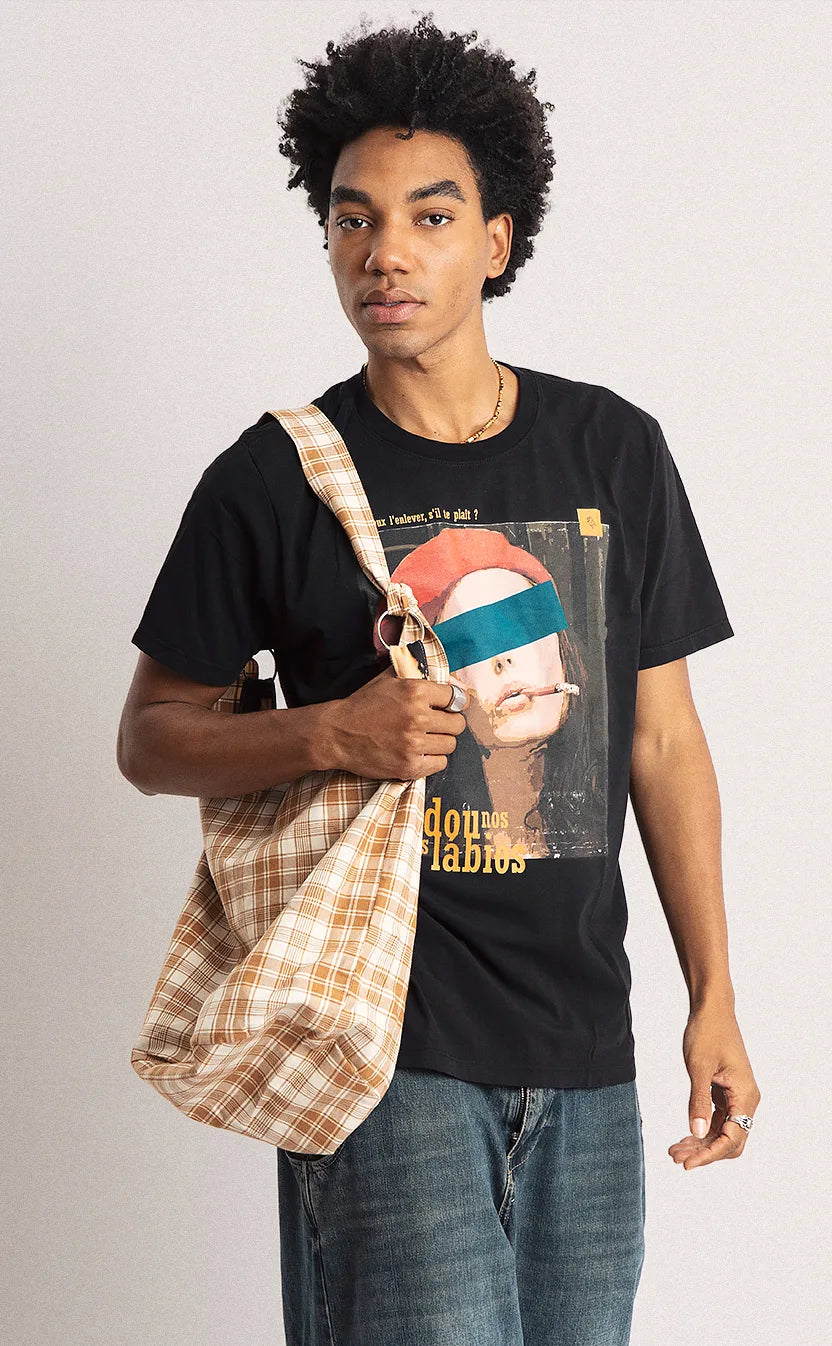 Bolsa Vivienne, bucket, dupla-face, preta e marrom – foto 6