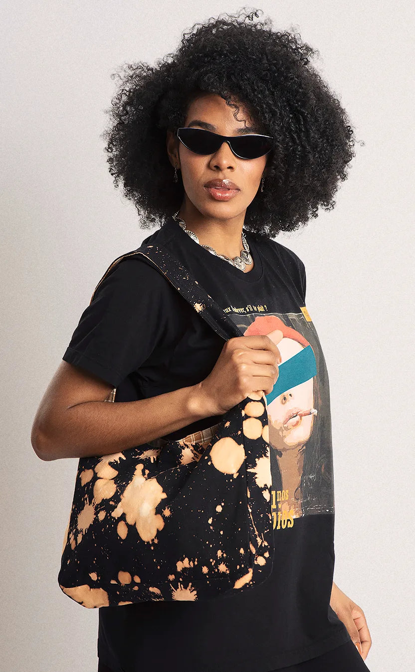 Bolsa Vivienne, shoulder, preta e marrom – foto 1