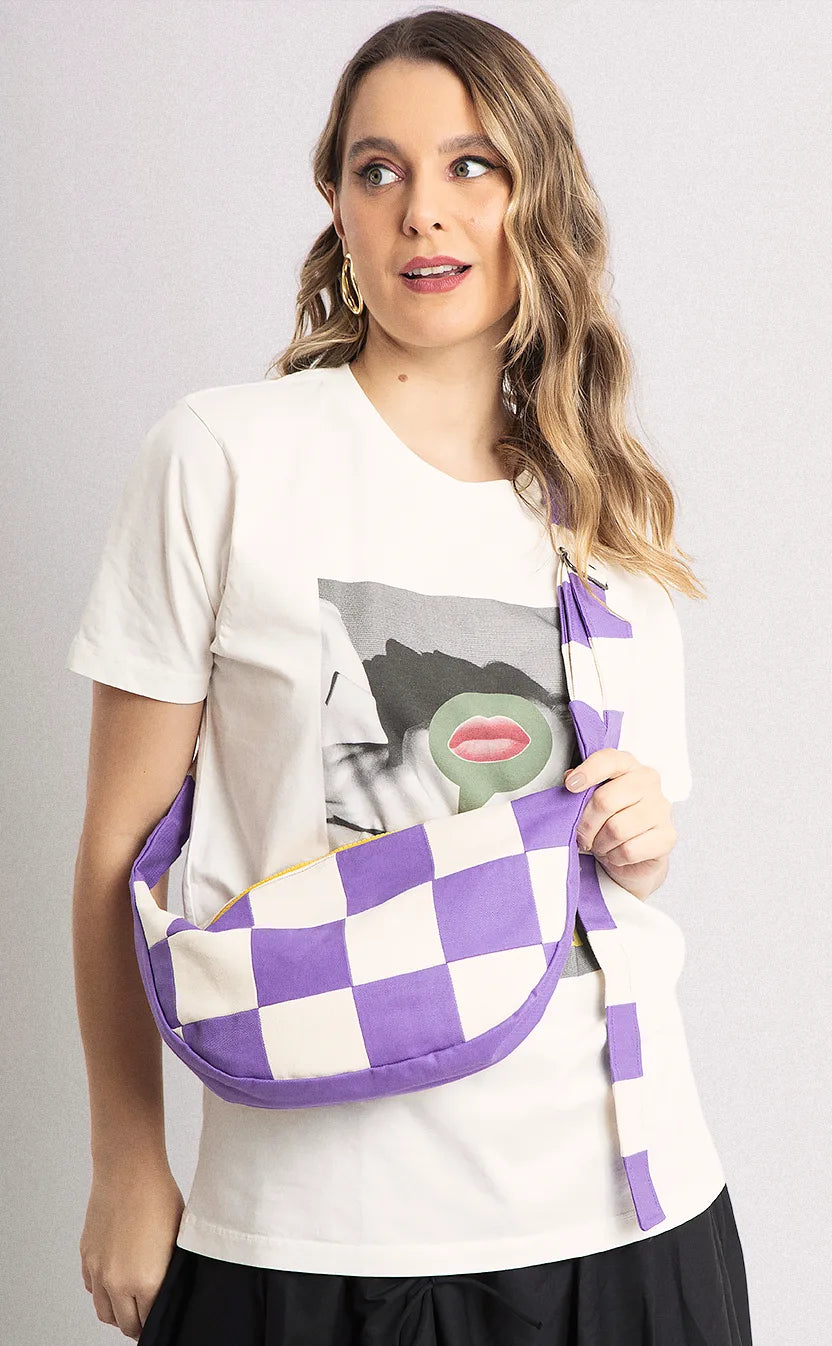 Bolsa Jogo de Tabuleiro, crossbody, roxa – foto 1