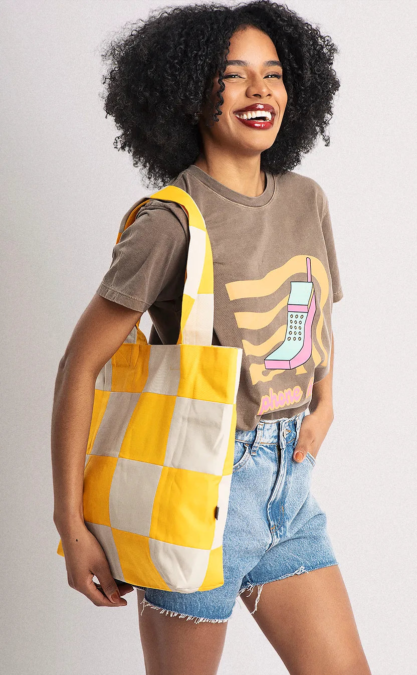 Bolsa Jogo de Tabuleiro, tote, amarela – foto 1