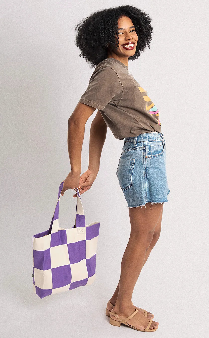 Bolsa Jogo de Tabuleiro, tote, roxa – foto 6